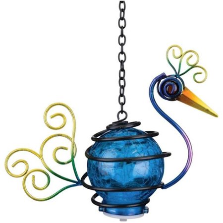 REGAL ART & GIFT Regal Art & Gift REGAL12553 Peacock Bird Solar Lantern; Blue REGAL12553